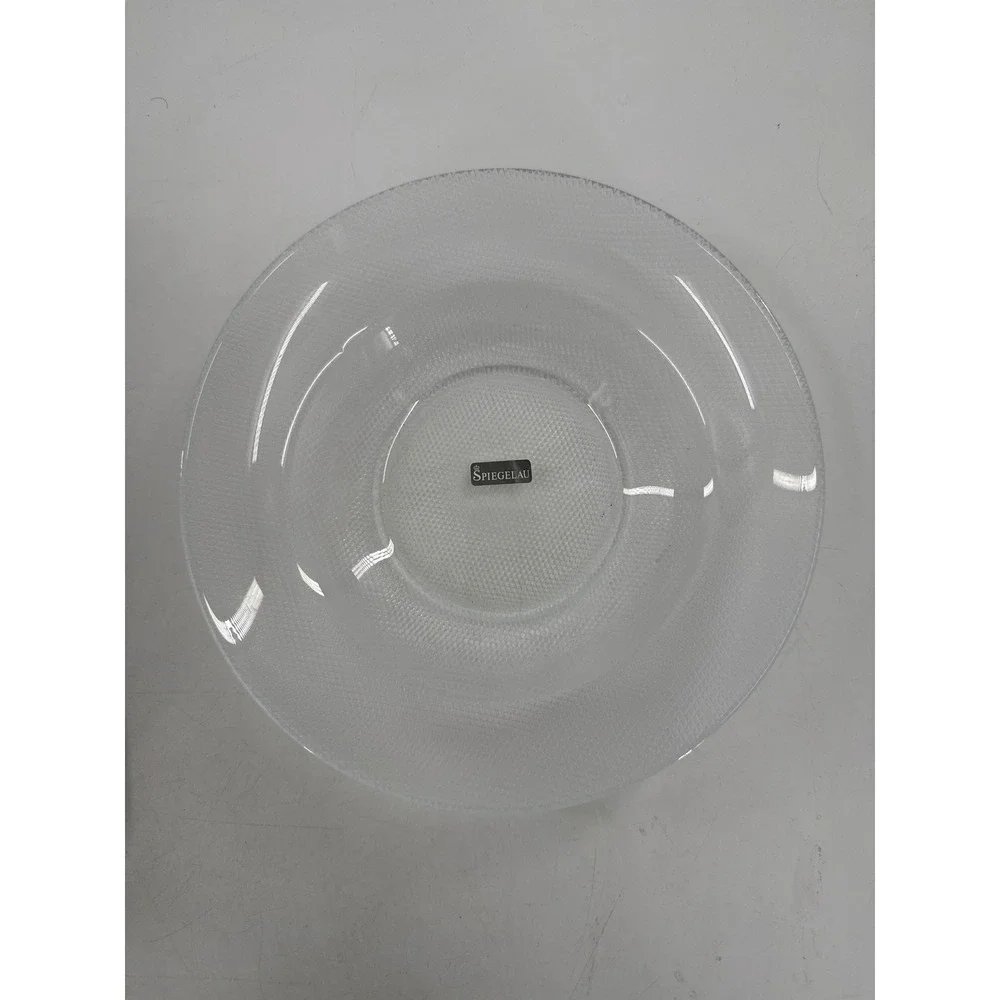 Spiegelau Clear Glass Textured Honeycomb Pattern Salad‎ Dessert Plate 7.5 Inch